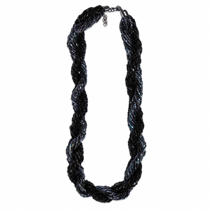 Collar trenzado de cuentas de semillas multicolor rosa, joyería llamativa tejida, proveedor mayorista para minoristas y boutiques - Product Image 2