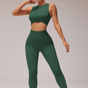 Conjunto de Yoga de 2 Piezas para Mujer, Precio de Fábrica, Material Spandex, Personalizable - Product Image 3