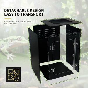 Terrarios de Cría para Geckos y Tarántulas de PVC/Acrílico de 16 Pulgadas, Suministrados por Fábrica, Apilables, con Fácil Ventilación, Recinto para Reptiles - Product Image 3