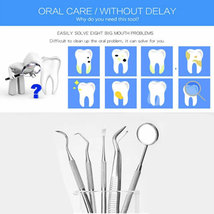 Kit dentaire manuel double-tête pour l'hygiène bucco-dentaire, ensemble d'outils en acier inoxydable pour dentiste 2026 - Product Image 6