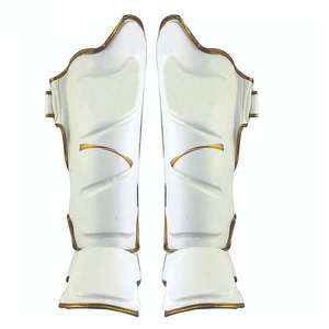 Espinilleras Juveniles Ligeras de Cuero para Muay Thai, Boxeo, Kickboxing, Karate, MMA, con Logotipo Personalizado - Product Image 1