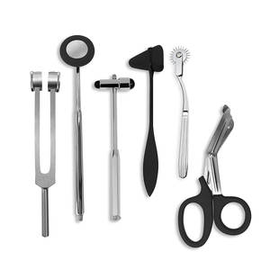 Kit de percussion neurologique 6 pièces, marteau de réflexes Taylor, roue de Wartenberg, kit de diagnostic pour infirmières, personnel d'urgence médicale, étudiants en médecine et cliniques - Product Image 1