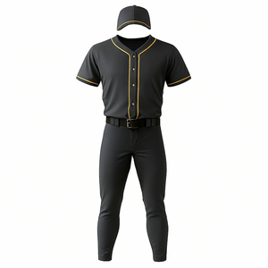Custom Breathable Baseball Shirts Mesh Black Baseball Jerseys V-neck Unisex Adult Team Uniform Cheap Price OEM Wholesale Rate - Product Image 6
