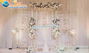 Wholesale 4D Metal <b>Arches</b> for <b>Wedding</b> Stage Decor Golden Metal <b>Arches</b> for <b>Wedding</b> Reception Night Modern Western Reception Stage - Product Image 4