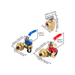 Kit Valvole di Servizio per Scaldabagno Senza Serbatoio da 3/4 Pollici, 2 Pezzi, Valvole di Isolamento NPT 3/4\" PEX-B ad Alta Pressione - Product Image 2