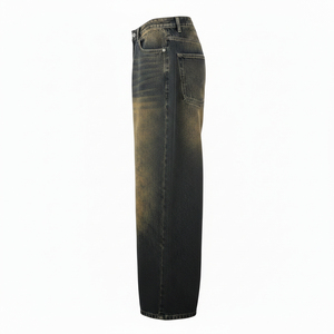 <b>Baggy</b> Style Wide Leg Streetwear Pants High Quality Washed Cotton Fashion <b>Trousers</b> Wholesale Factory - Product Image 4