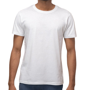 เสื้อยืดแขนสั้นผ้าโพลีเอสเตอร์ถักแบบเรียบสั่งทำได้ 100% ขายส่งสำหรับผู้ชาย พิมพ์แบรนด์ตามสั่ง ไซส์ใหญ่ สีขาวล้วน - Product Image 2