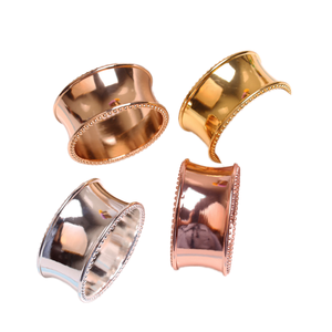 Anillos de Servilleta de Lujo al por Mayor con Cuentas Doradas, Decoración Metálica para Mesa en Bodas, Reuniones Familiares y Celebraciones Festivas - Product Image 3