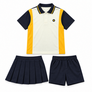 Custom School Sports Uniform Set for Boys and <b>Girls</b> <b>Short</b> Sleeve Polo Shirt with Skirt or <b>Shorts</b> Kids <b>PE</b> Teamwear - Product Image 3