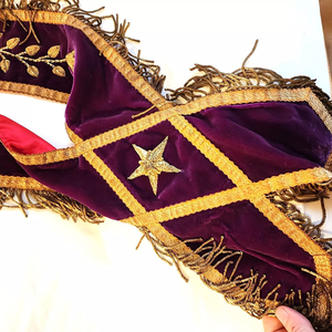 Pride Of Peninsula No 36 O.E.S. Faja Bordada Phr.a con Flecos Dorados y Patrón de Estrellas para Decoración de Prendas - Product Image 6