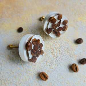 ลูกบิดตู้ทำมือจากเรซิ่นเมล็ดกาแฟ เป็นมิตรกับสิ่งแวดล้อม สไตล์โมเดิร์นยุโรป ตกแต่งบ้านเรียบง่าย - Product Image 3