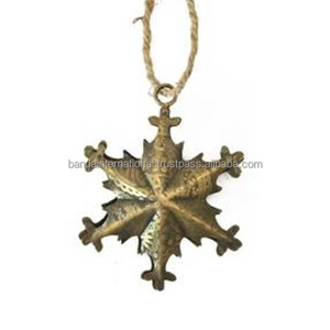 Estrella decorativa colgante de hierro con acabado dorado para decoración del hogar y otra decoración navideña o regalo de Navidad - Product Image 5
