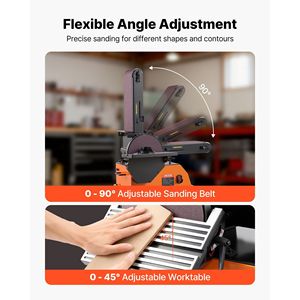 Levigatrice Combinata Professionale 800W con Disco da 9 Pollici e Nastro da 6x48 Pollici, con Supporto Regolabile 0-45 Gradi per Lavorazione del Legno - Product Image 4