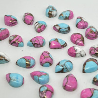 Pierres précieuses en vrac personnalisées de haute qualité en coton naturel rose bonbon, forme poire, cabochons polis pour la fabrication de bijoux