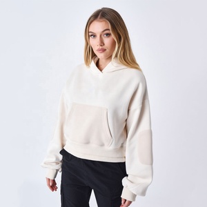 Sudadera con capucha de gran tamaño de peso pesado para mujer, sudadera de algodón liso larga bordada con logotipo personalizado del fabricante - Product Image 2