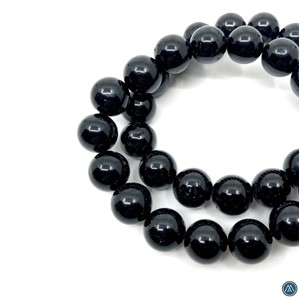 Black Tourmaline Polished Gemstone <b>Bracelet</b> Men Boys Free Sized Natural <b>Crystal</b> Bead Elastic Protection Stone Gift Kids Teens - Product Image 2