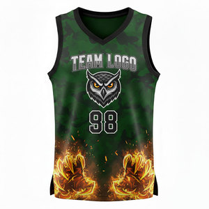 Maillot de basket-ball personnalisé pour hommes avec nom d'équipe, 100% polyester, léger, respirant, antibactérien, protection UV, sport - Product Image 1