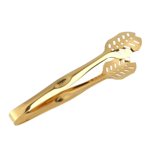 High-Quality Stainless Steel Gold Serving Tongs For Buffet Elegant Hollow Out Slotted Kitchen Tongs For Salad <b>BBQ</b> And Pastry - Product Image 1