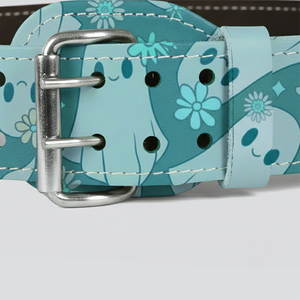 Ceinture de musculation réglable antidérapante en cuir de vachette premium doublée de daim, motif fantôme de dessin animé imprimé par sublimation, unisexe pour la force - Product Image 3