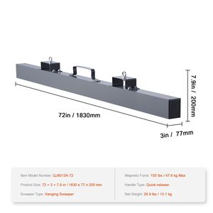 Imán de elevación de grado industrial tipo colgante de 105 libras, de acero, para recogida, herramienta magnética para montacargas - Product Image 4