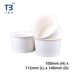 Excellent rapport qualité-prix – Bol à salade en carton blanc avec couvercle 1000cc, rond, pour vente à emporter, idéal pour les stands alimentaires, cafés, fêtes et événements – Vendeur Malaisie - Product Image 1