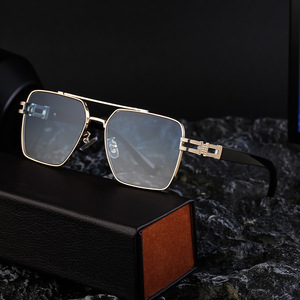 Lmamba 5G73 Classic Double Beam <b>Square</b> Sun Glasses Men 2024 High Quality Metal Frames <b>Sunglasses</b> - Product Image 4