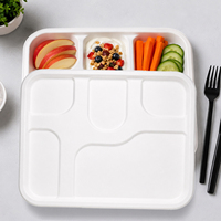 Couvercle de barquette alimentaire jetable blanc, couvercle de barquette d'emballage alimentaire, barquette de service multifonctionnelle pour la restauration