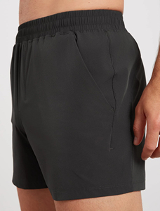 Shorts de sport noirs pour hommes, séchage rapide, taille élastique, longueur mi-cuisse, pour la gym, le fitness et l'entraînement - Product Image 3