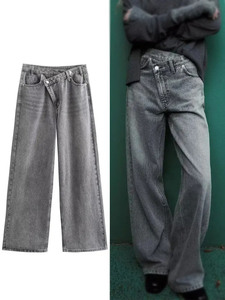 Pantalones vaqueros rectos para mujer, moda 2025, ropa de calle para mujer, pantalones de mezclilla, pantalones de pierna ancha informales holgados de cintura alta - Product Image 6