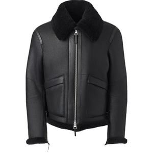 Wholesale <b>Men's</b> High Quality Winter Long Leather Coat with <b>Down</b> <b>Filling</b> Knitted Collar Side Pockets Soft Casual Streetwear Style - Product Image 1