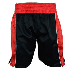 Shorts de boxe noirs et rouges pour le kickboxing, le fitness, la vente en gros, shorts thaïlandais Maui personnalisés - Product Image 5