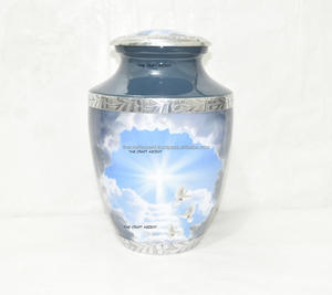 Vente en gros d'urnes funéraires en aluminium personnalisées pour cendres humaines adultes Fournisseur d'urnes funéraires commémoratives en métal faites à la main - Product Image 3