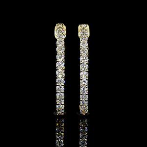 ต่างหูเพชรทรงกลมแบบคลาสสิก ผลิตในห้องปฏิบัติการ ทอง 10K 14K 18K เงิน 925 935 ชุบโรเดียม เหมาะสำหรับงานหมั้นและงานแต่งงาน เครื่องประดับคุณภาพสูง - Product Image 1