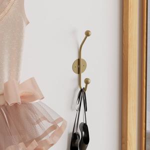 Porte-manteau double crochet en métal industriel élégant et robuste pour garage et entrée - Product Image 2