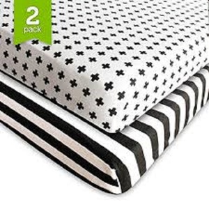 100% Organic Cotton Crib <b>Sheet</b> for Baby Muslin Crib <b>Sheet</b> Plus Stripe Pattern Neutral Fitted Baby Standard Crib <b>Sheet</b> Mattress - Product Image 3