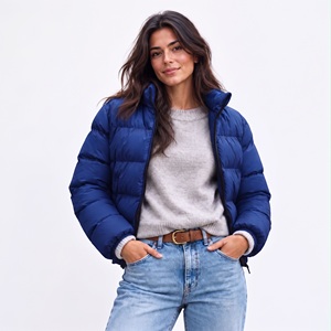 magenta pink winter bubble coat OEM custom padded puffer jacket full zip warm outerwear casual streetwear apparel <b>maker</b> - Product Image 5