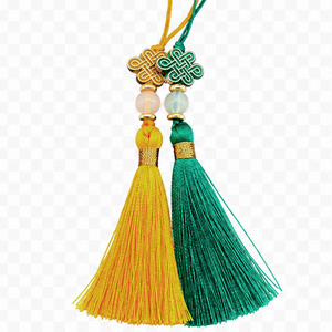 [Goyu] Ornement Norigae coréen traditionnel en acrylique carré avec nœud infini et pompon, pendentif décoratif, cadeau de Noël porte-bonheur - Product Image 6