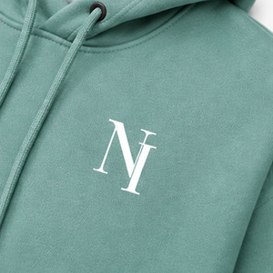 เสื้อฮู้ดครอปผู้หญิง สีเขียว ปักลายลำลอง สวมใส่ได้ในฤดูใบไม้ร่วง แขนยาว ผ้าฟลีซ มีฮู้ด เสื้อฮู้ดครอปแบบสั่งทำพิเศษ - Product Image 6