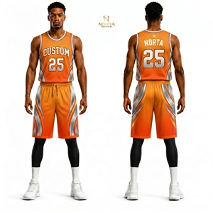 Conjunto de Uniforme de Baloncesto con Diseño de Ondas de Agua Azules y Blancas, Sublimado, Transpirable, de Malla de Poliéster, Ropa Deportiva Profesional para Equipos - Product Image 2