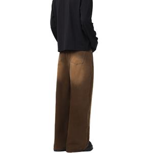 กางเกงยีนส์เดนิมทรงหลวมคุณภาพสูงสำหรับผู้ชาย ลายพิมพ์ฟอกสีอ่อนแบบดิสเทรส สวมใส่สบายทุกฤดูกาล - Product Image 2