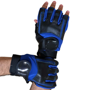 <b>Half</b> Finger Fitness Gloves Black Blue Adjustable Wrist Strap Gym Weight Lifting Unisex Breathable Non <b>Slip</b> - Product Image 6