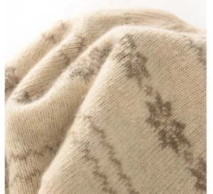 Gorro Clásico de Cachemira Jacquard para Mujer, Gorro de Punto Holgado para Invierno - Product Image 5