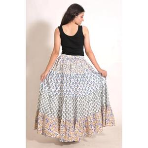 Women's Cotton Printed <b>Patchwork</b> Maxi <b>Skirt</b> Handmade Boho Ethnic Long <b>Skirt</b> Indian Fashion - Product Image 4