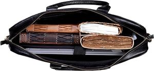 Elegante Maletín de Cuero Genuino Vintage para Portátil, Bolso Negro Suave, Resistente al Agua, Anti-Robo, Diseño Portátil - Product Image 5