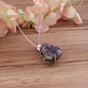 Pendentif de luxe vintage en argent sterling 925 plaqué platine avec rangée de zircons, unisexe, bande d'éternité multi-pierres, vente en gros de haute qualité - Product Image 3