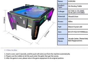 Mesa de Hockey de Aire Aurora de HGR Amusement, Máquina de Juego Arcade para 2 Jugadores, 400W, 110V/220V, Funciona con Monedas, Personalizable, Zona de Juegos Comercial - Product Image 4