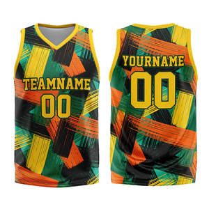 Ensembles de maillots de basketball unisexes personnalisés en gros avec logo, grandes tailles, respirants, impression sérigraphique, anti-humidité, anti-UV pour joueurs - Product Image 1