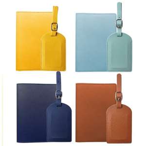 Ensemble de couverture de passeport et d'étiquette de bagage en cuir PU de haute qualité, style vintage, cadeaux de voyage pour femmes, motif lettres, étiquette de valise - Product Image 3