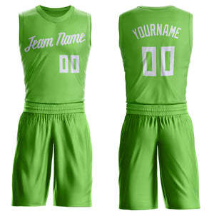 Ensemble de maillots de basket-ball personnalisés pour adultes, uniforme de sport sans manches, vert, nom de l'équipe, numéro imprimé, kit de shorts XL, 100% Polyester - Product Image 4