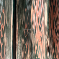 Placage de cèdre japonais vert teinté haute pression breveté IRODORITAI VC-01-G, texture lisse, coupé en tranches, plusieurs longueurs
